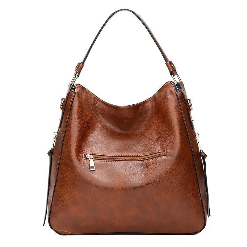 Women’s Brown Leather Hobo Shoulder Bag + FREE Matching Pouch | Ava