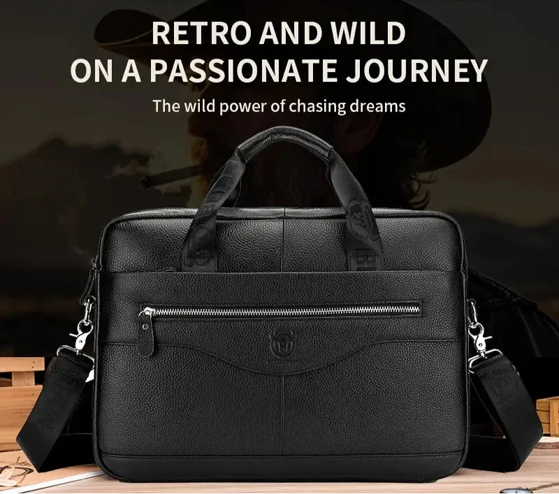 Tyler – Vintage Leather Crossbody Briefcase | Slim Men’s Messenger