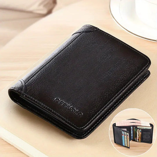 Men’s Brown RFID Slim Leather Bifold Wallet | Richard