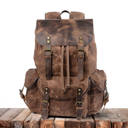 Men’s Vintage Canvas Leather Backpack | James