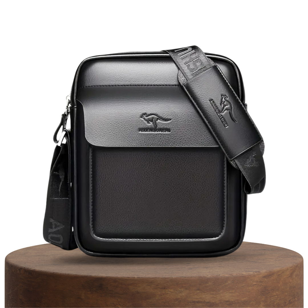 Men’s Black Leather Crossbody Business Satchel | Oliver