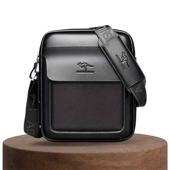 Men’s Black Leather Crossbody Business Satchel | Oliver