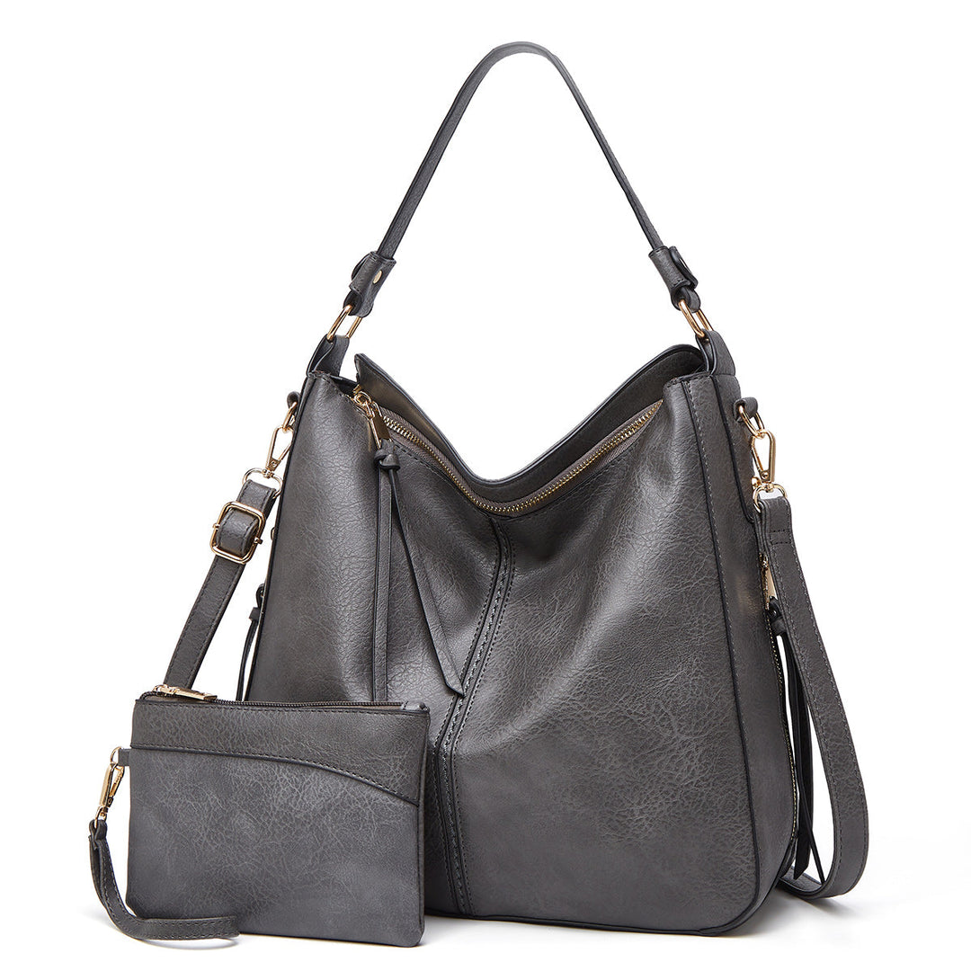 Women’s Brown Leather Hobo Shoulder Bag + FREE Matching Pouch | Ava