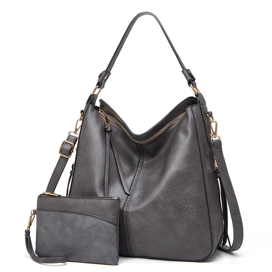 Women’s Brown Leather Hobo Shoulder Bag + FREE Matching Pouch | Ava
