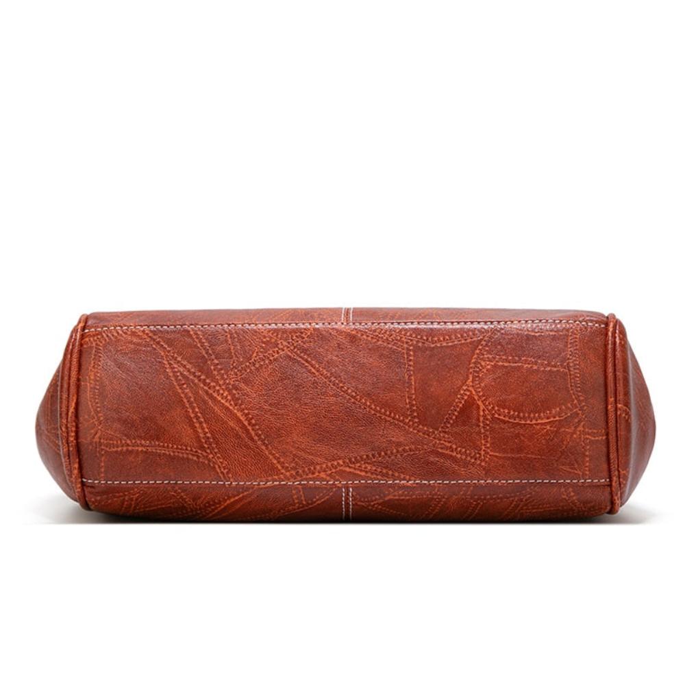 Women’s Red Leather Vintage Kiss-Lock Handbag – Celestial Embossed Top Handle & Shoulder Bag