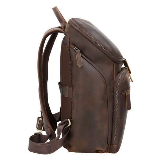 Men’s Vintage Crazy Horse Leather Laptop Backpack 15.6" | Nicholas