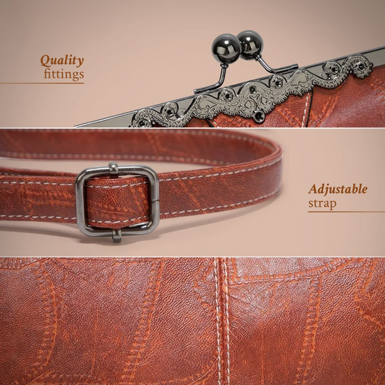 Women’s Brown Leather Vintage Handbag – Johanna’s Classic Charm Top Handle & Crossbody Bag