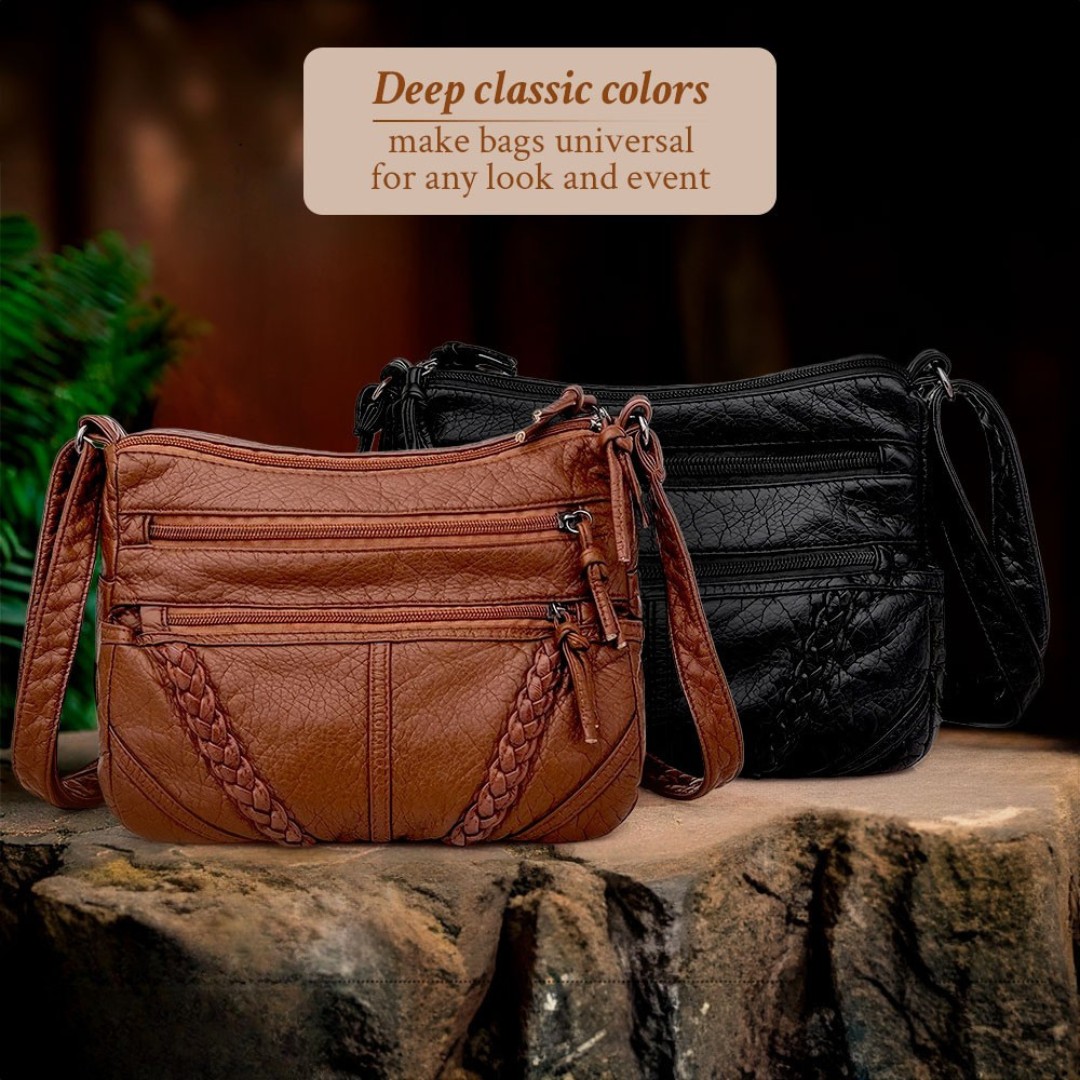Women’s Brown Leather Crossbody Bag – Sophia’s Classic Harmony Everyday Shoulder Purse