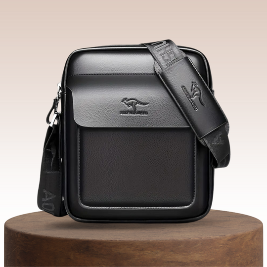 Men’s Black Leather Crossbody Business Satchel | Oliver