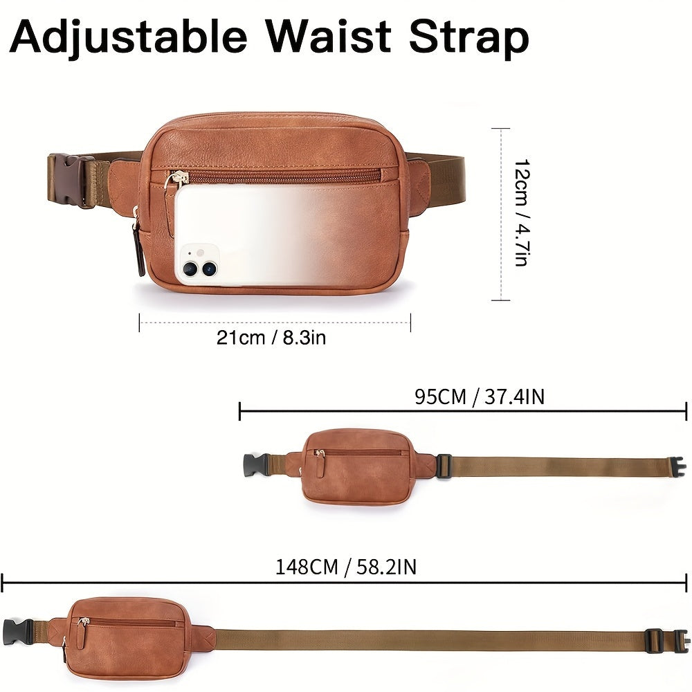 Unisex Brown Leather Fanny Pack – Aspen Sport Crossbody Waist Bag for Travel & Outdoor Activities