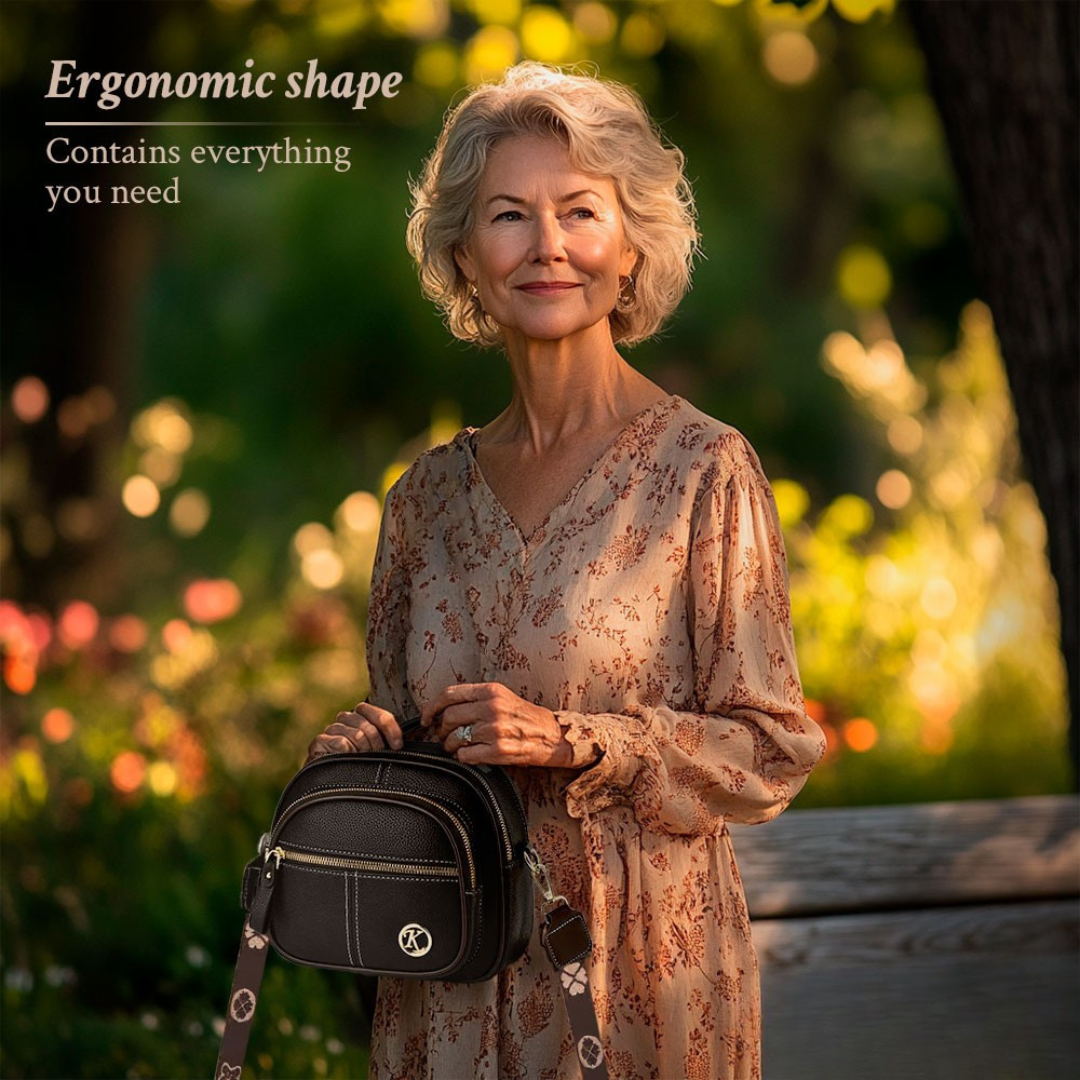 Women’s Small Black Leather Crossbody Bag – Molly’s Timeless Sophistication Top Handle Purse