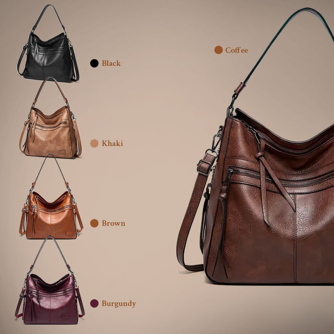 Women’s Large Brown Leather Hobo Shoulder Bag – Magda’s Exquisite Craft Luxury Handbag