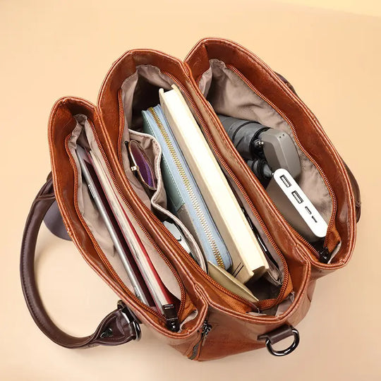 Women’s Croc-Embossed Leather Boston Bag – Miriam Everyday Luxury Top Handle Satchel