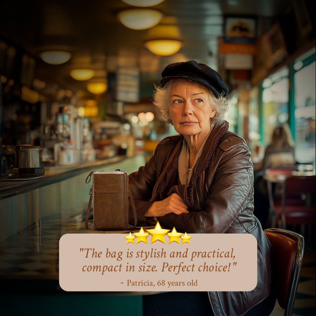 Women’s Brown Leather Phone Crossbody Bag – Nicole’s Chic Compact Shoulder Purse