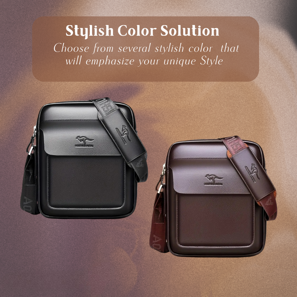 Men’s Black Leather Crossbody Business Satchel | Oliver