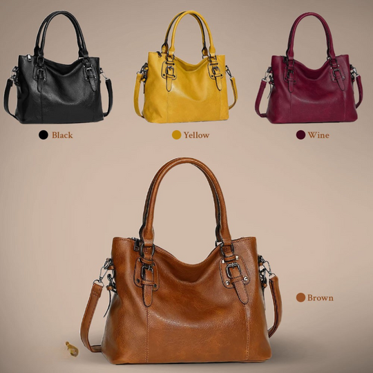 Women’s Brown Leather Shoulder Bag – Sienna’s Graceful Allure Elegant Everyday Handbag