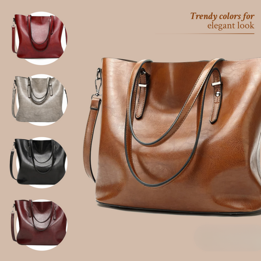 Women’s Medium Brown Leather Tote Shoulder Bag – Nicole’s Timeless Elegance Vintage Handbag