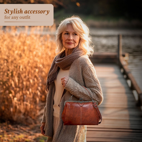 Women’s Brown Leather Vintage Handbag – Johanna’s Classic Charm Top Handle & Crossbody Bag