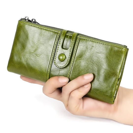 Women’s Long PU Leather Wallet with Coin Pocket – Grace’s Everyday Wallet | Slim Card Holder Purse