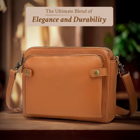 Women’s Brown Full-Grain Leather Crossbody Bag – Kim’s Masterpiece Classic Shoulder Purse