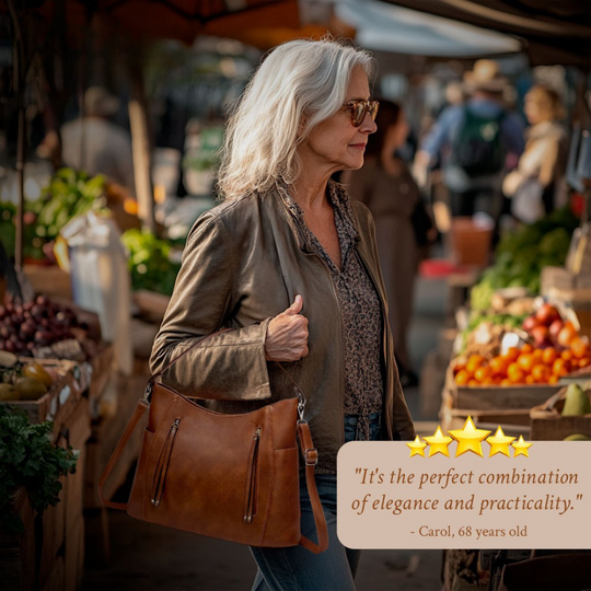 Women’s Large Brown Faux Leather Hobo Bag – Blanche’s Elegance Everyday Shoulder & Crossbody Purse