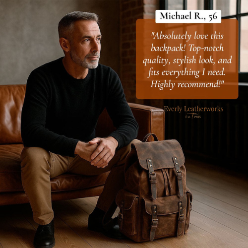 Men’s Vintage Waxed Canvas Leather Backpack | James