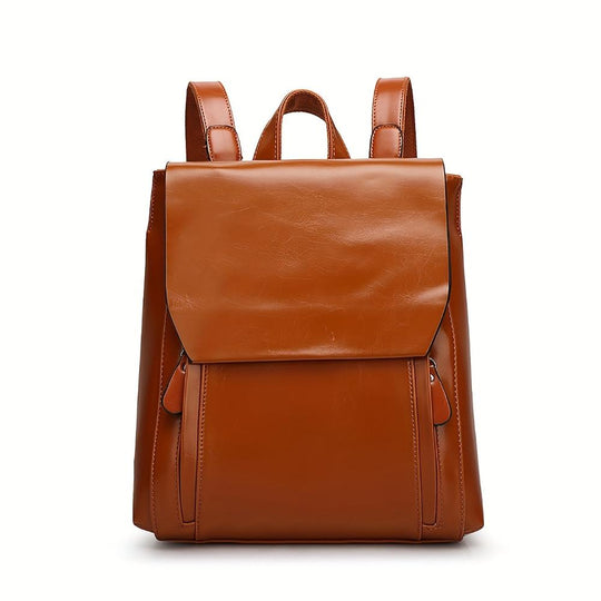 Women’s Brown Leather Backpack – Clara Vintage Everyday Work & Travel Rucksack