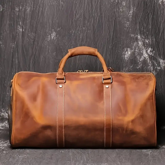 Men’s Full-Grain Leather Large Travel Duffle Bag | Joseph