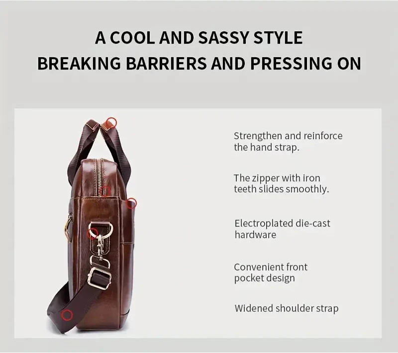 Tyler – Vintage Leather Crossbody Briefcase | Slim Men’s Messenger