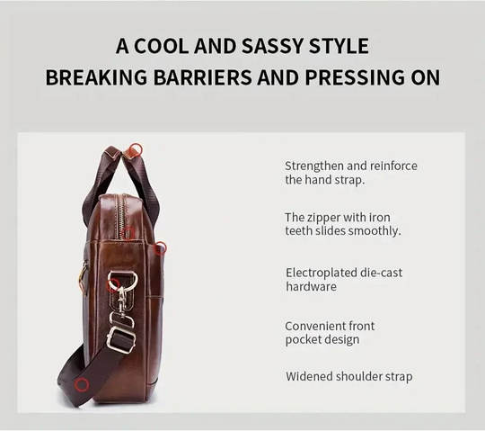 Tyler – Vintage Leather Crossbody Briefcase | Slim Men’s Messenger
