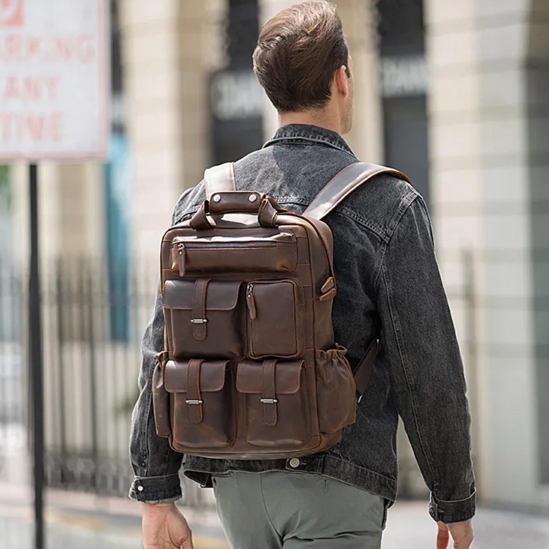 Men’s Horse Leather 15.6″ Laptop Backpack | Kevin