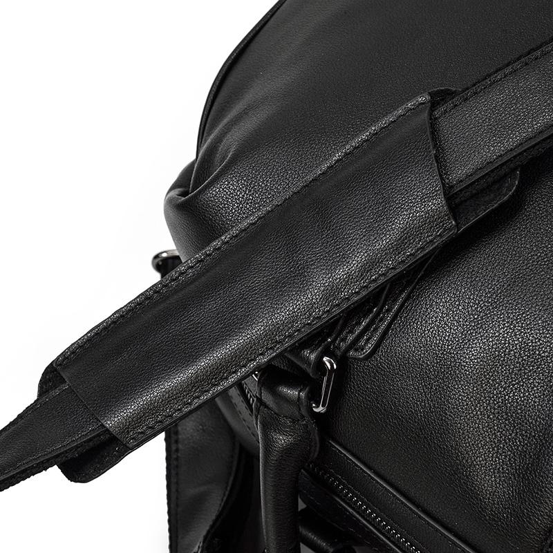Men’s Black Leather Travel Duffle Bag | Justin