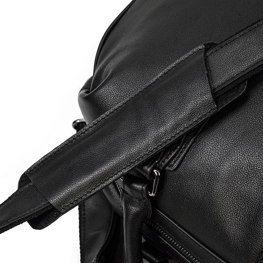 Men’s Black Leather Travel Duffle Bag | Justin