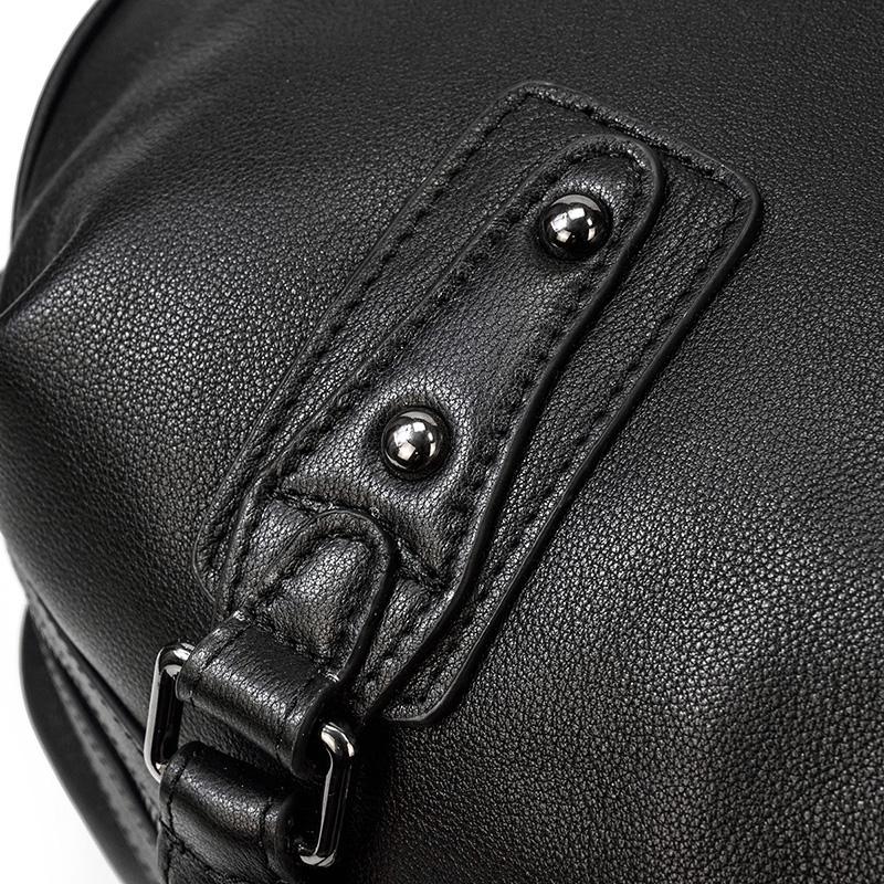 Men’s Black Leather Travel Duffle Bag | Justin