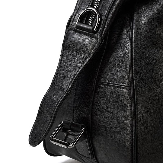 Men’s Black Leather Travel Duffle Bag | Justin