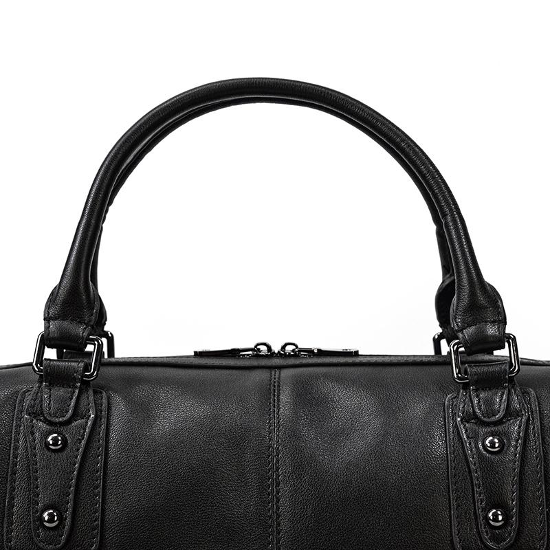 Men’s Black Leather Travel Duffle Bag | Justin