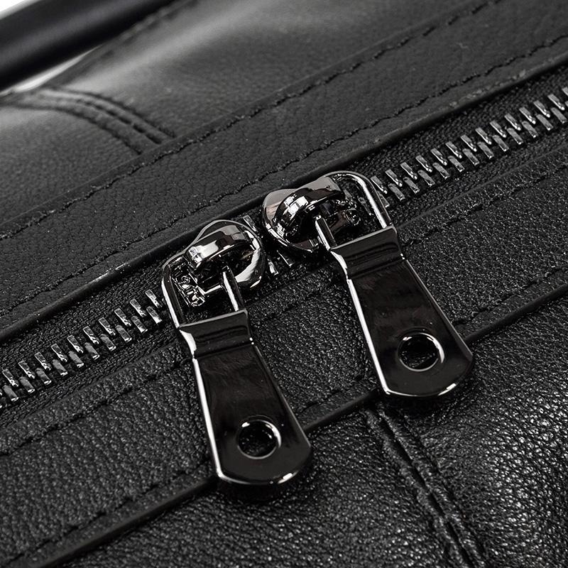 Men’s Black Leather Travel Duffle Bag | Justin