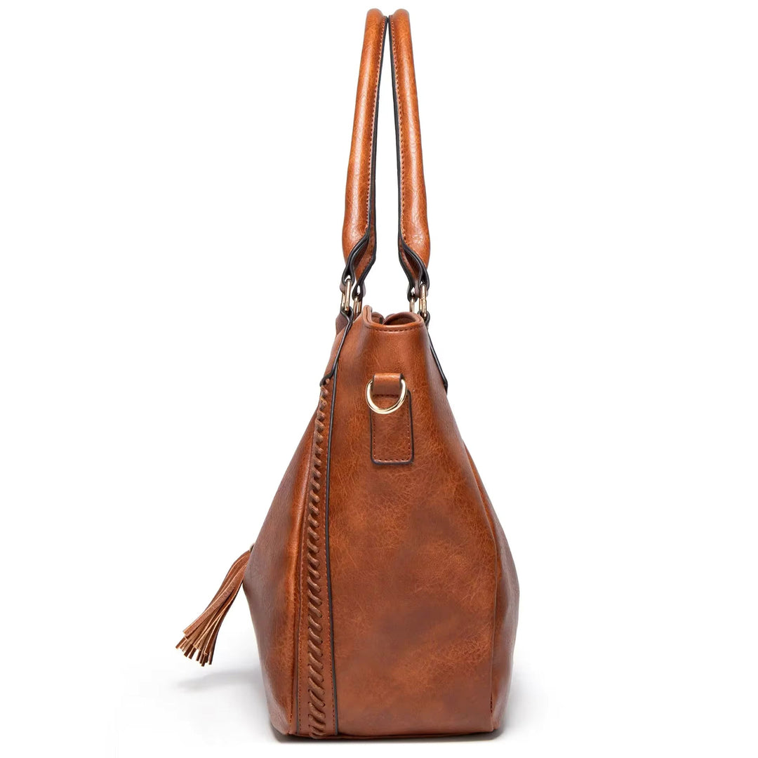 Women’s Brown Leather Large Shoulder Bag | Nellie
