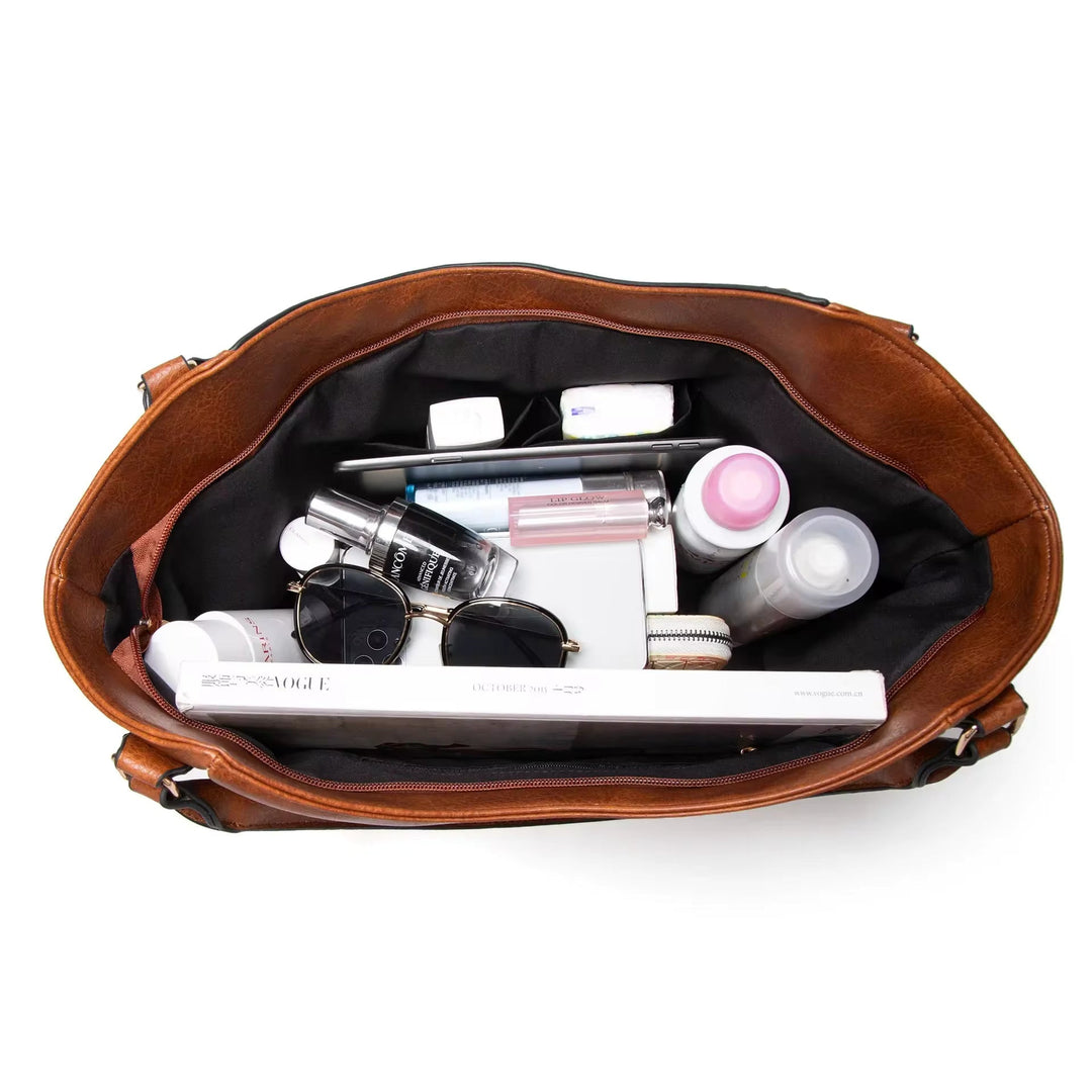 Women’s Brown Leather Large Shoulder Bag | Nellie