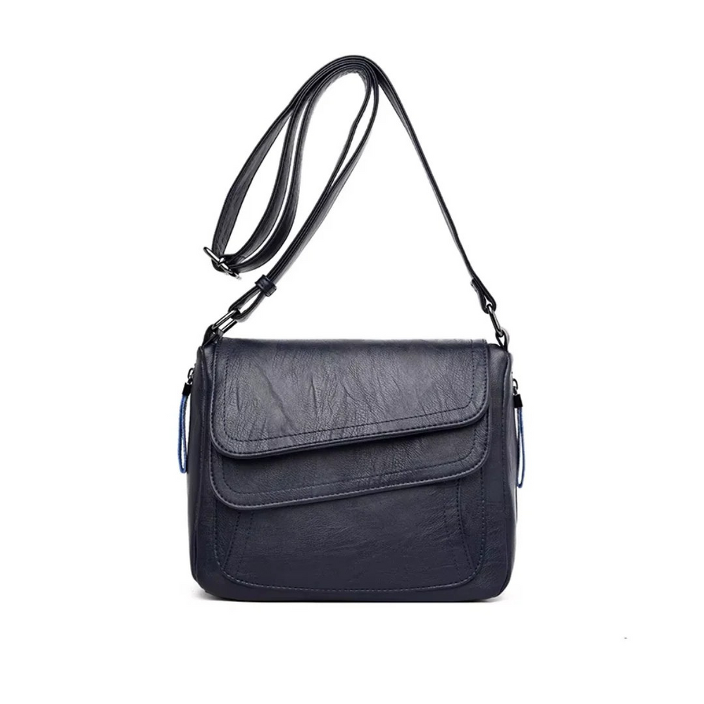 Women’s Vintage Leather Crossbody Shoulder Bag with Layered Flap | Marina