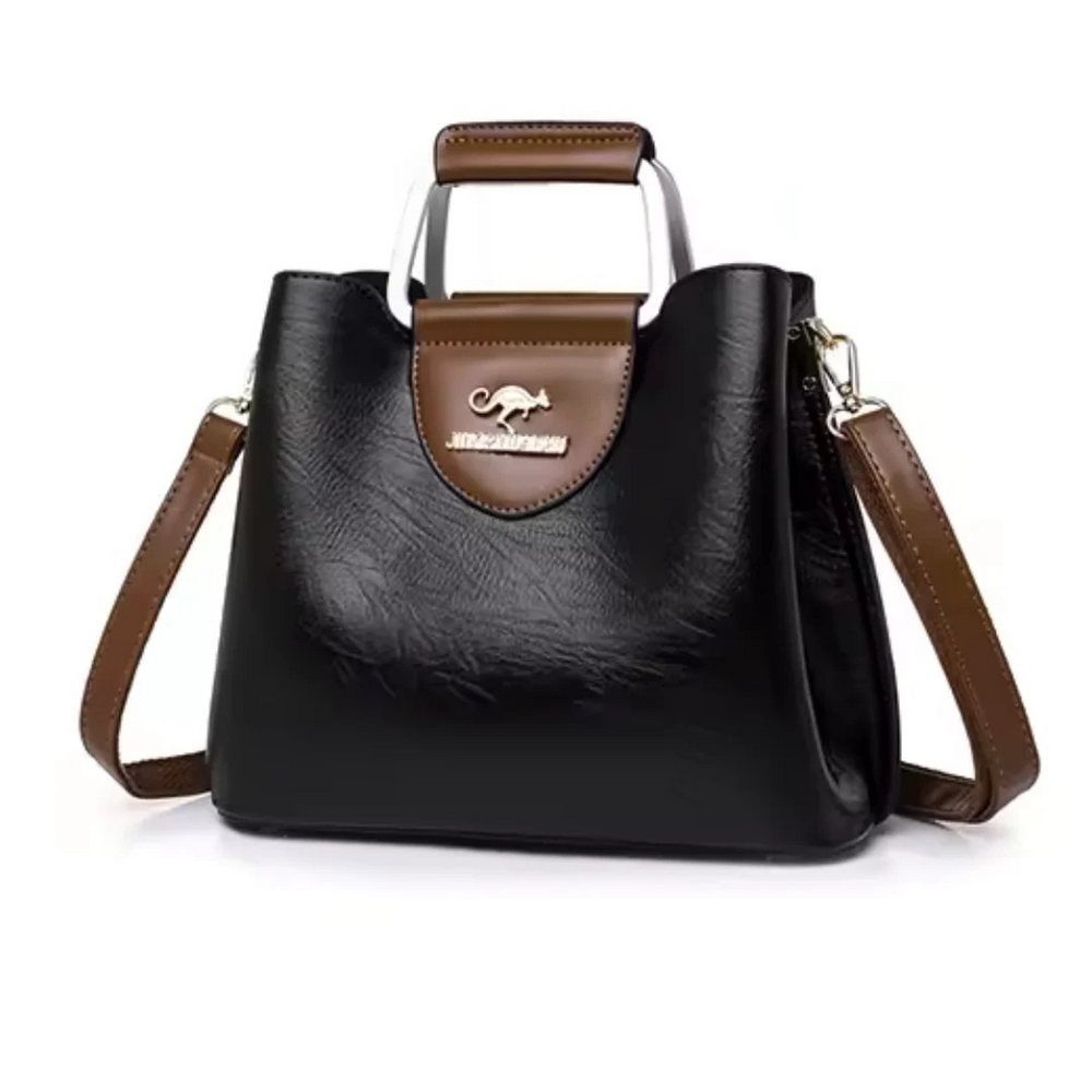 Women’s Leather Dual-Handle Handbag with Crossbody Strap | Rosa