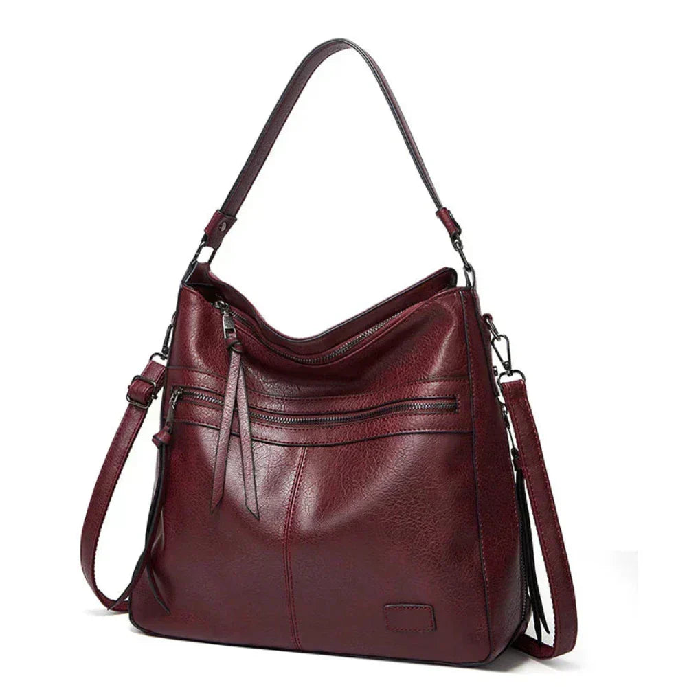 Women’s Large Brown Leather Hobo Shoulder Bag – Magda’s Exquisite Craft Luxury Handbag
