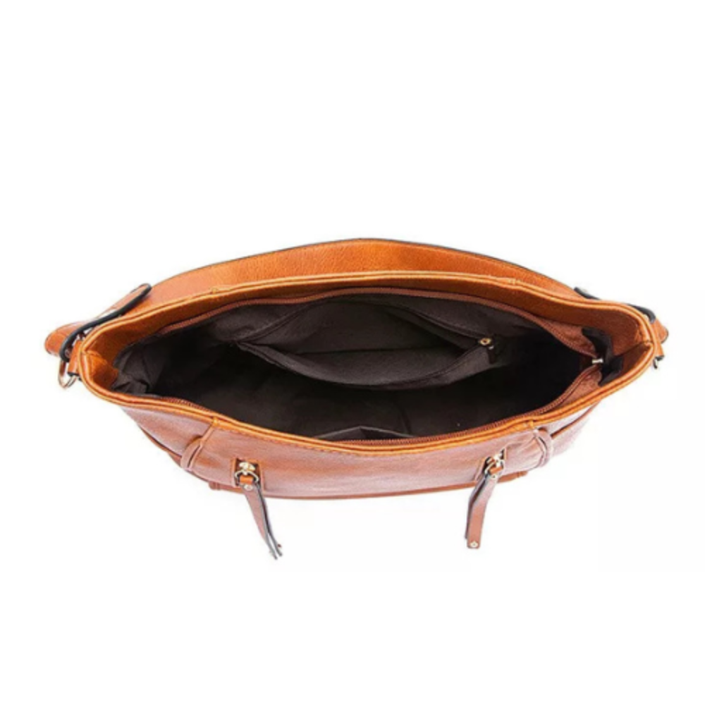 Women’s Large Brown Leather Hobo Shoulder Bag – Georgia’s Timeless Elegance Vintage Handbag