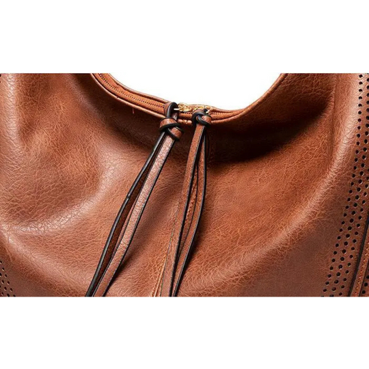 Women’s Large Brown Leather Hobo Shoulder Bag – Minerva’s Classic Versatility Vintage Handbag