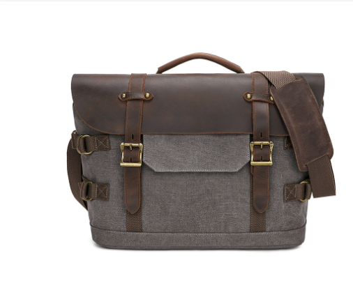 Unisex Multifunctional Waxed Canvas Leather Laptop Shoulder Bag | Trevor