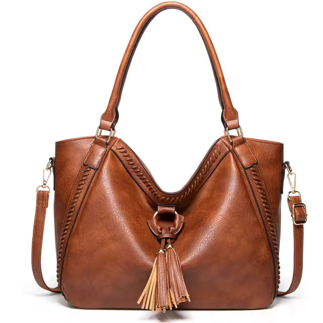 Women’s Brown Leather Large Shoulder Bag | Nellie