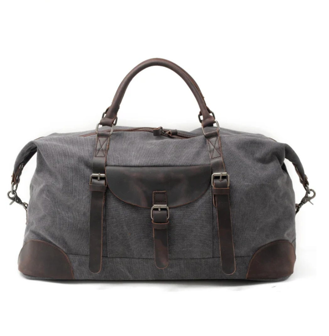 Men’s Large Canvas Leather Weekend Duffel Bag | Ronaldo