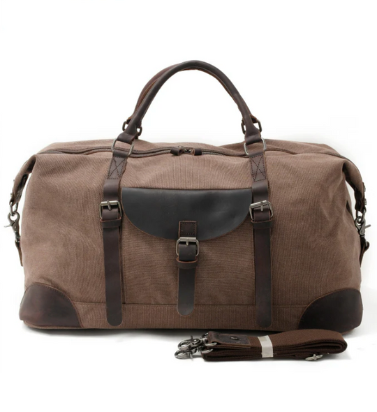 Men’s Large Canvas Leather Weekend Duffel Bag | Ronaldo