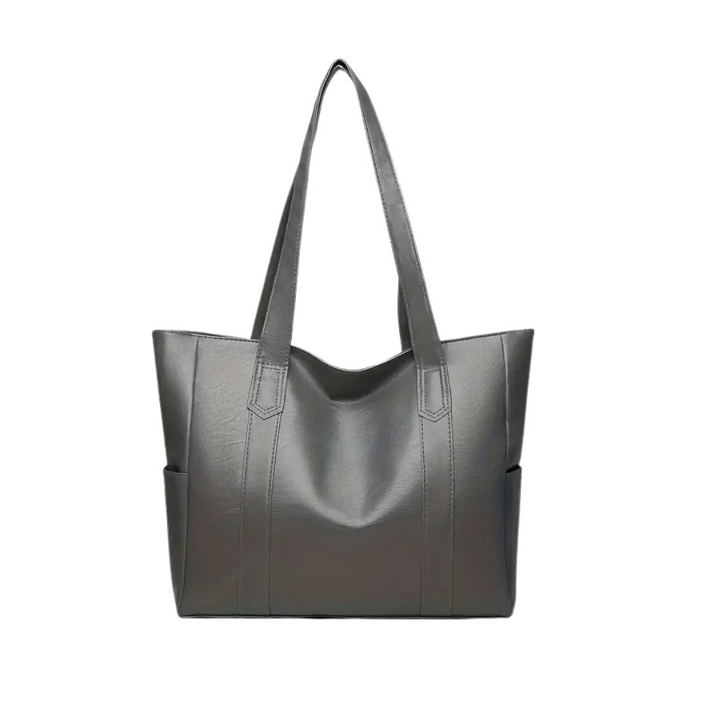 Women’s Large Leather Tote Handbag with Sleek Minimalist Design | Elena