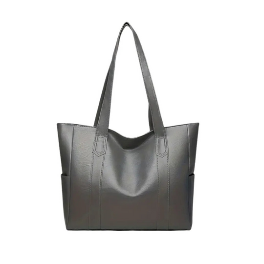 Women’s Large Leather Tote Handbag with Sleek Minimalist Design | Elena